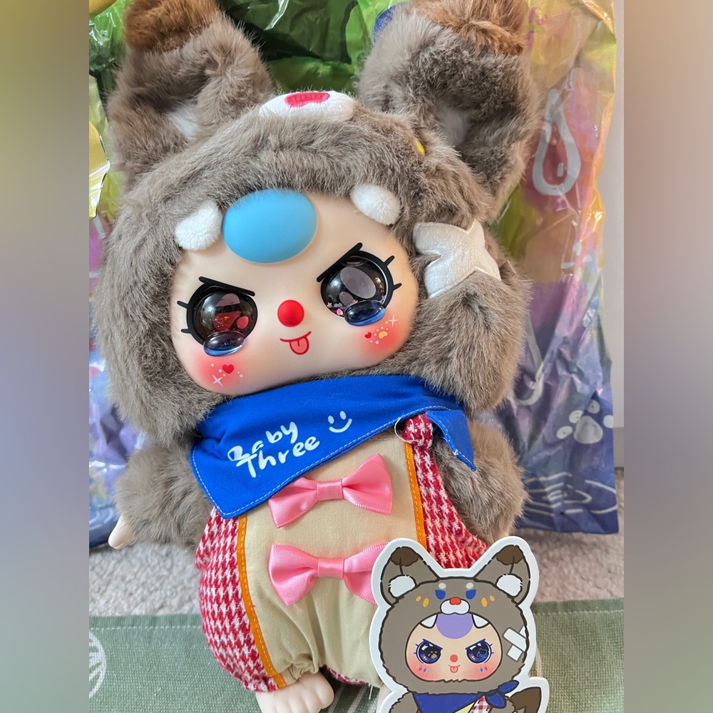 Babythree V2 400% Size Plush Series - Cute Wolf with Red Liquid Sandy Eyes